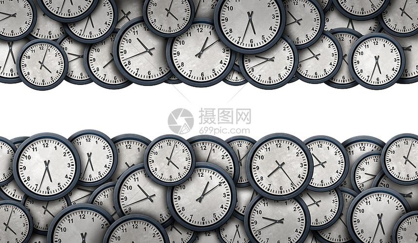 时间边界规划公司个人时间表符号计时器时钟象水平合三维插图